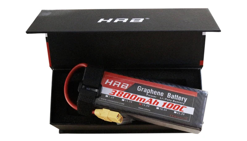 HRB 3800mah Graphene 7.4V 11.1V Lipo Battery 2S 3S 4S 100C 14.8V XT90 XT60 Deans T EC5 RC Airplanes Car Parts 5S 18.5V 6S 22.2V 14 176e HAB Graphene B80mAh Battery D0 4od TO