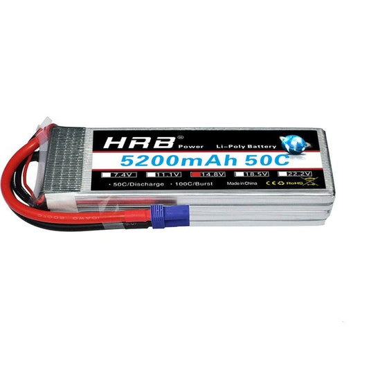 HRB 14.8V Lipo Battery 4S 5200mah - T Deans XT60 XT90 EC5 For Racing Airplanes Car Monster Truck Fishing Boat RC Parts 50C