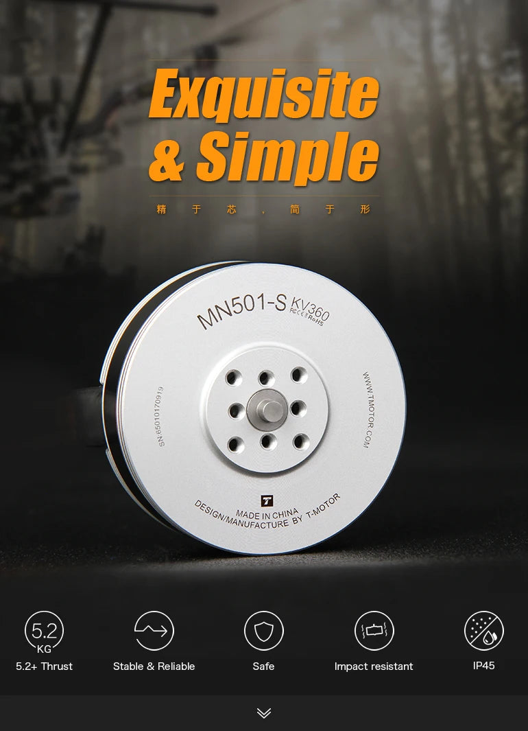 T-Motor, 5.2 KG 5.2+ Thrust Stable & Reliable Safe Impact resistant IP