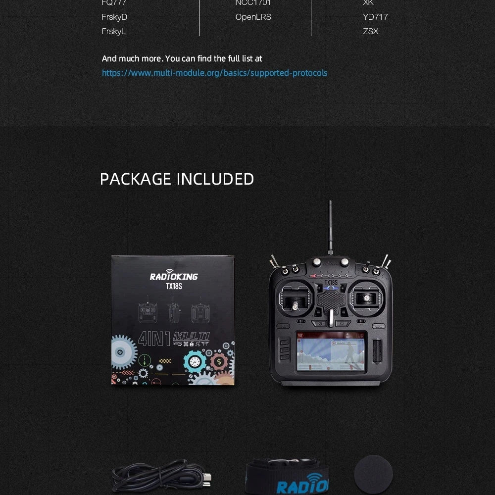 RadioKing TX18S/Lite Transmitter, -module org/bass/supported-protocols PACKAGE