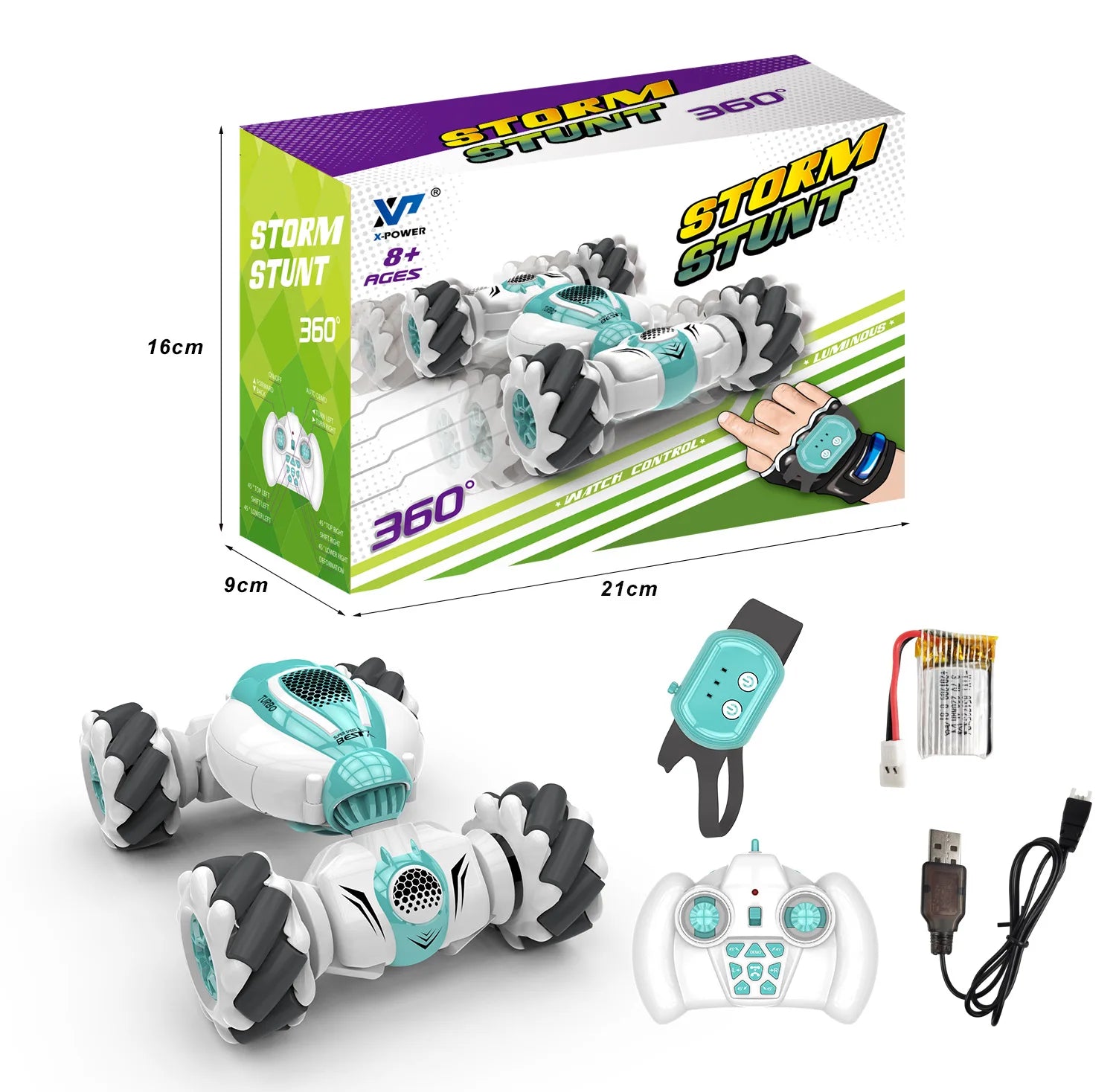 Samll RC Stunt Car, just press the button in the middle of the controller, the car turns to another shape .