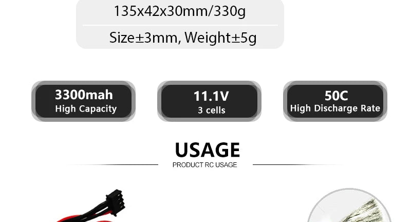 2PCS Youme Lipo 2S 3S 4S 5200mah 6200mah Battery, 3300mah 11.1V 50C High Capacity 3 cells High Discharge