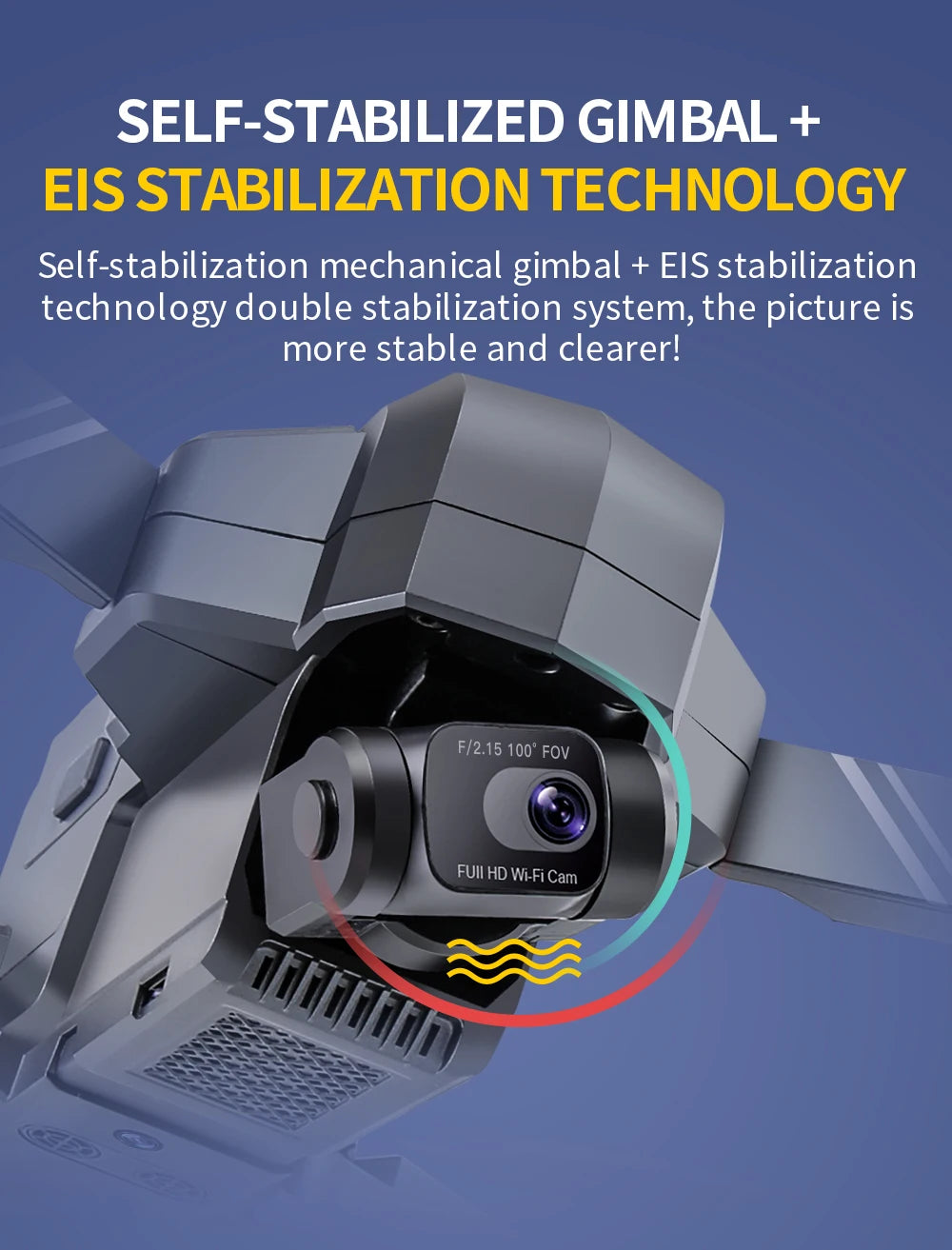 SJRC F11 / F11S  Pro Drone, Self-stabilization mechanical gimbal + ElS stabilization technology double stabilization system