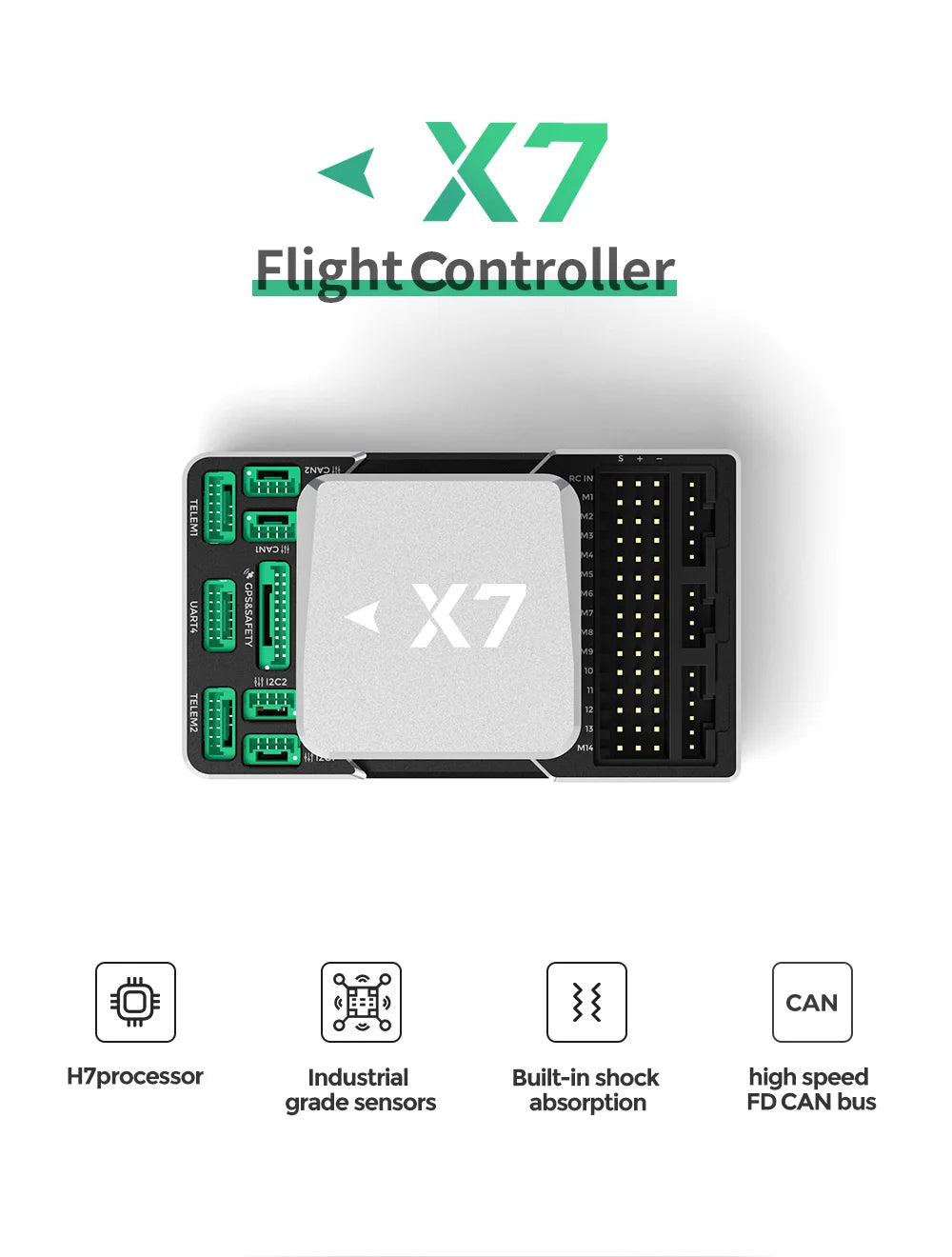CUAV X7 / X7 Pro Flight Controller, X7 Il 12c2 CAN H7processor Industrial Built-in