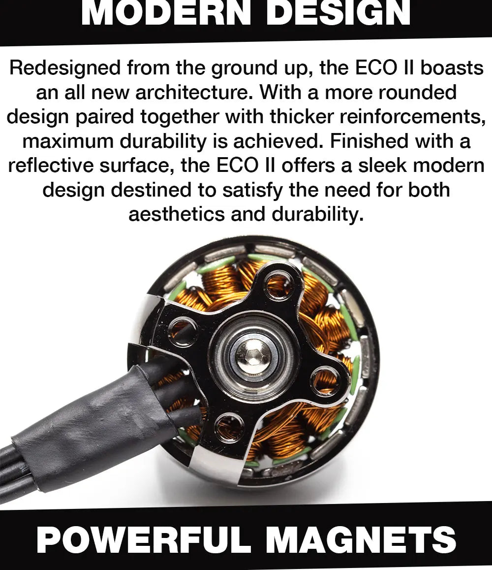 Emax ECO II 2306 Motor. MOERN DPESIGN Redesigned from the ground up. the ECO Il boast