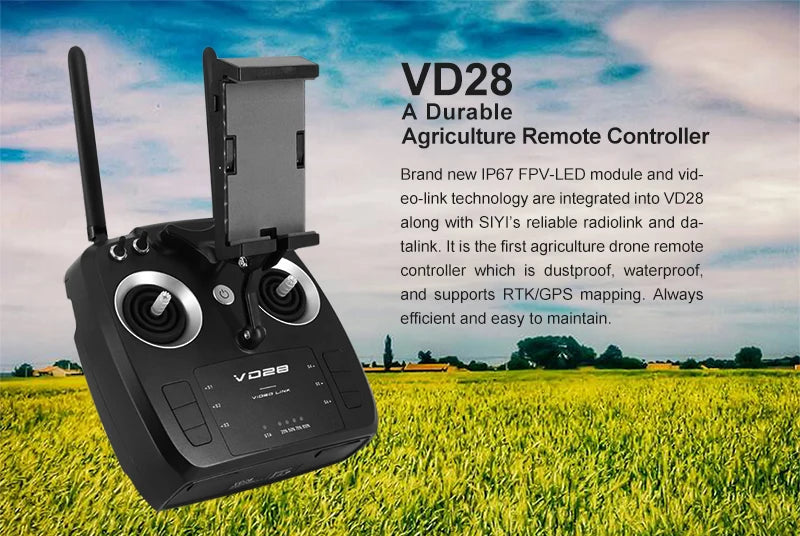 SIYI VD28 Remote Controller, 1ozD28 is the first agriculture drone remote controller which is dustproof; waterproof,