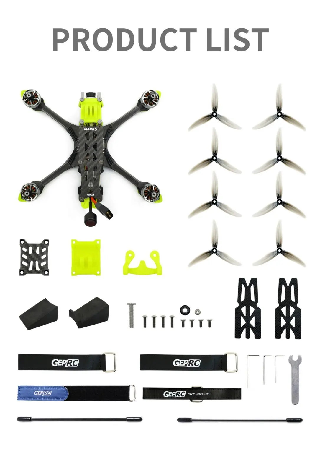 GEPRC MARK5 FPV Drone, we’ve been pursuing for lighter weight, better flying experience, and more functionality for all