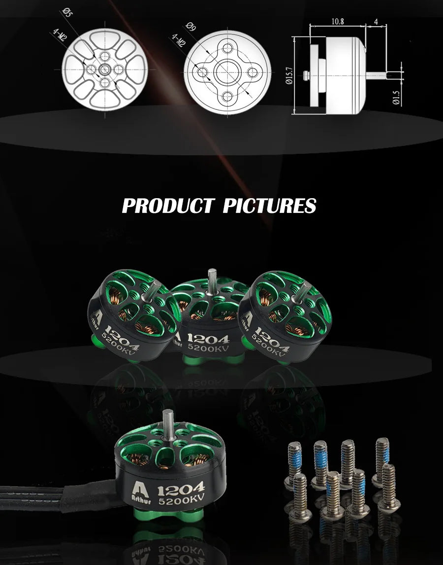 FlashHobby A1204 1204 5200KV 3100KV 2500KV 2-4S micro Brushless Motor For FPV Racing drone Mini Multirotor 100-150mm frame kit 14 A1204 1204 5200KV 3100KV 2500KV 2-4