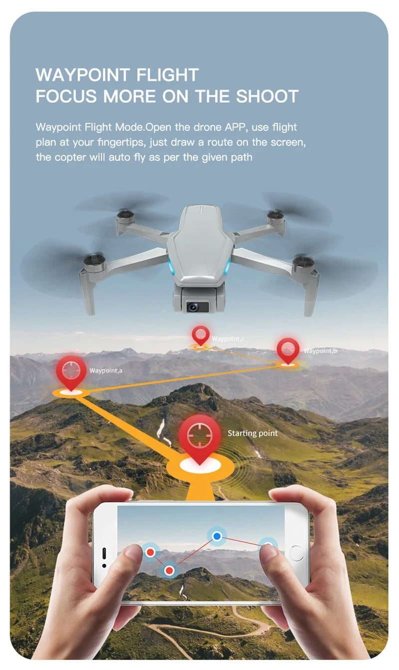 H851 GPS Drone - 4K HD Dual Camera Wifi Fpv 2-Axis RC Helicopter Height Hold Headless Mode Professional Foldable Quadcopter RC Toy Professional Camera Drone 31 H851 GPS Drone, WAYPOINT FLIGHT FOCUS MORE ON THE SHOOT Waypoint Flight Mode