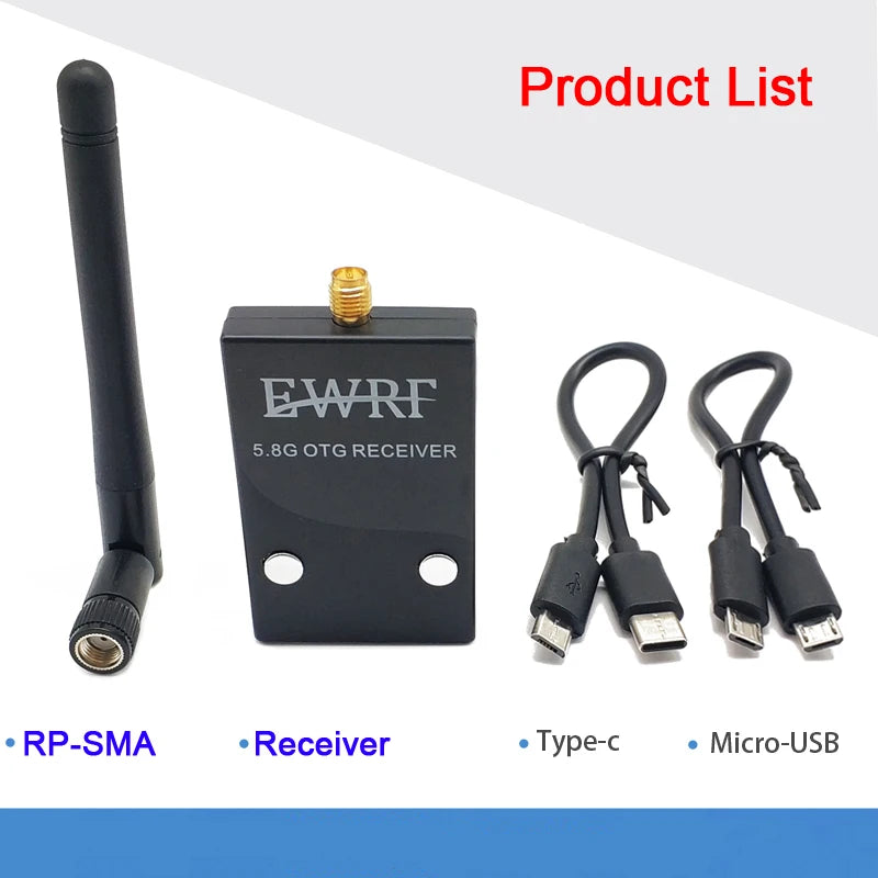 5.8Ghz 48CH 2W VTX, EWRF 5.8G OTG RECEIVER RS RP_SMA