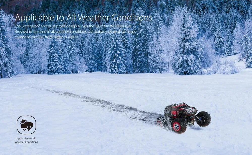 Hobbywing QuicRun 80A ESC, waterproof and dust-proof design allows the QuicRun WP 880 Qual B