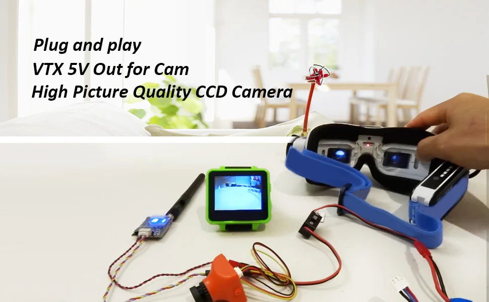 AKK CA20 Camera, and play VTX SV Out for Cam High Picture Quality CCD Camera