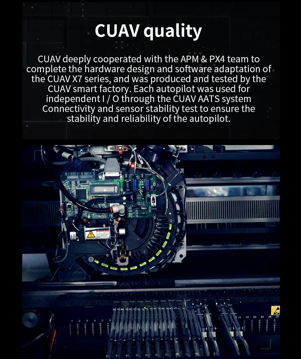 CUAV Nora Flight Controller, CUAV X7 series autopilots were designed and tested by the aPM