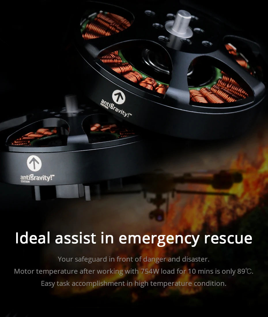 T-motor, antigravityr" is ideal aid in emergency rescue . motor temperature after working with 7