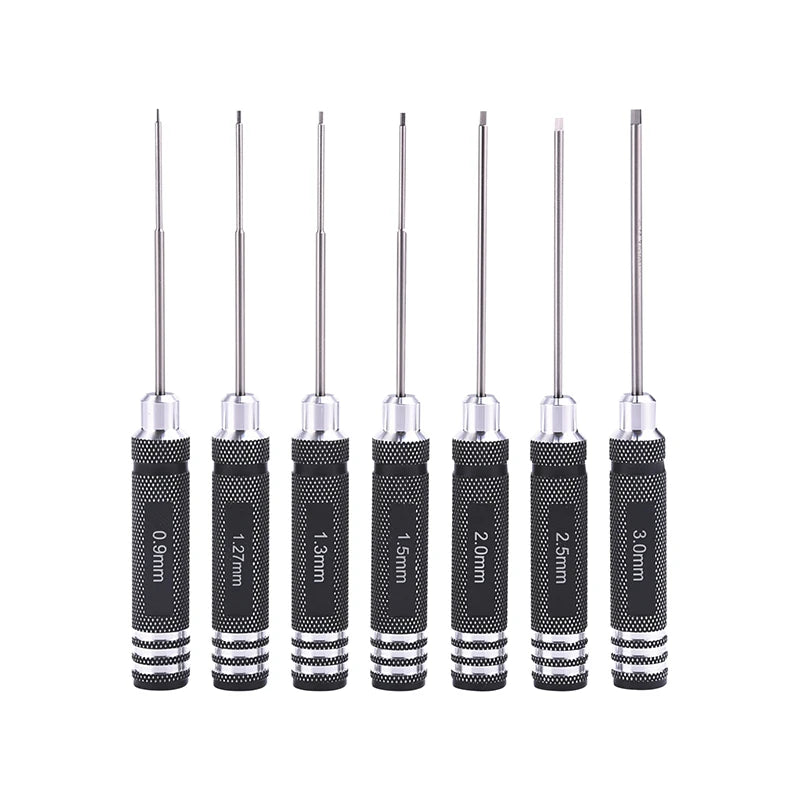 7pcs Titanium Plating Mini Precision Hex Screwdriver Tool Set Allen