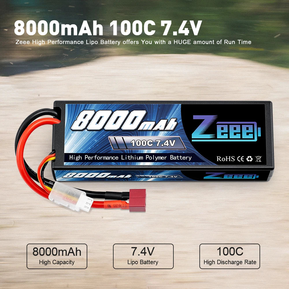 Zeee 2S Lipo Battery, Zeee High Performance Lipo Battery offers HUGE amount of Run Time bobozab