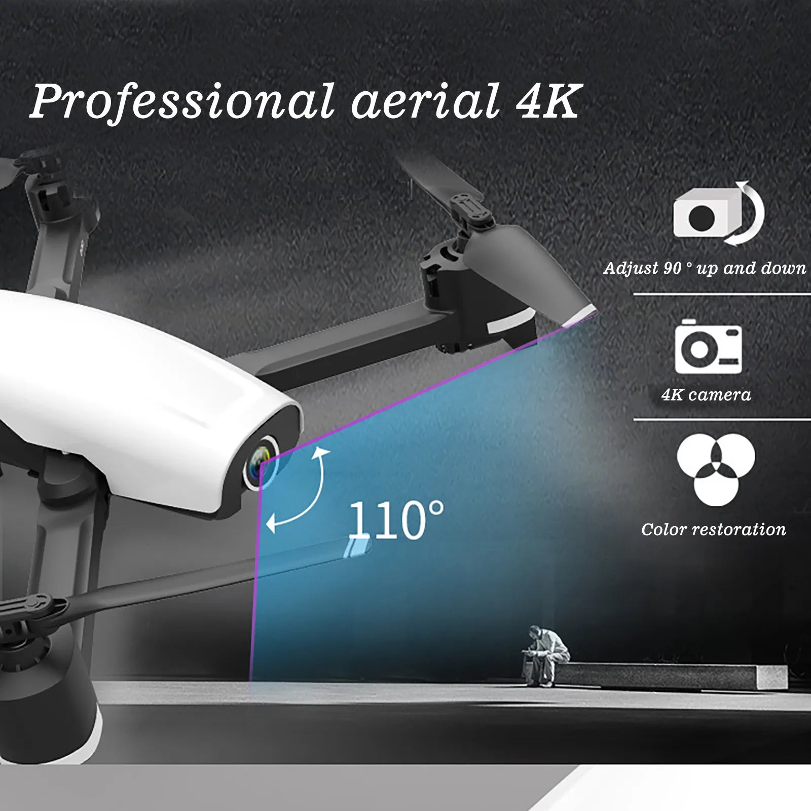 G05 Drone, Professional aerial 4K Adjust 90 up and down 0 4K camera 1109 Color