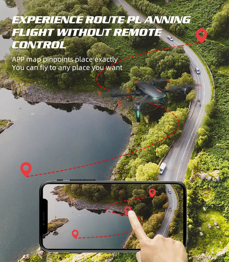 GD91 Max Drone, EXPERIENCE ROUTE PL ANNING FLIGHT WITHOUT REMOTE