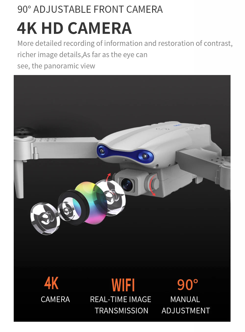 XYRC K3 Mini Drone - 4k HD Wide-Angle Dual Camera WIFI Fpv Air Pressure Altitude Hold Foldable Quadcopter RC Dron Gifts 34 XYRC K3 Mini Drone, panoramic view 4k wifl 909 camera real-time