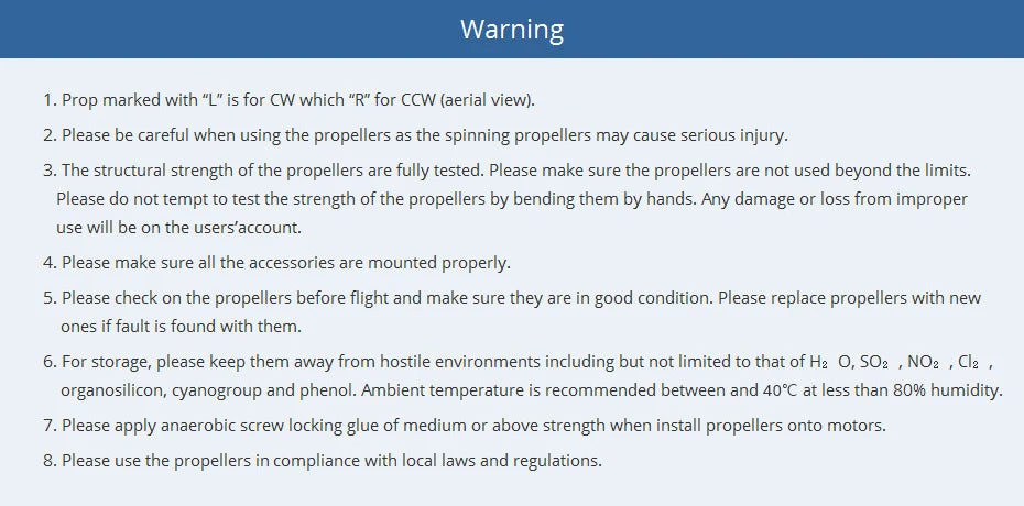 the structural strength of the propellers are fully tested . please be careful when using the