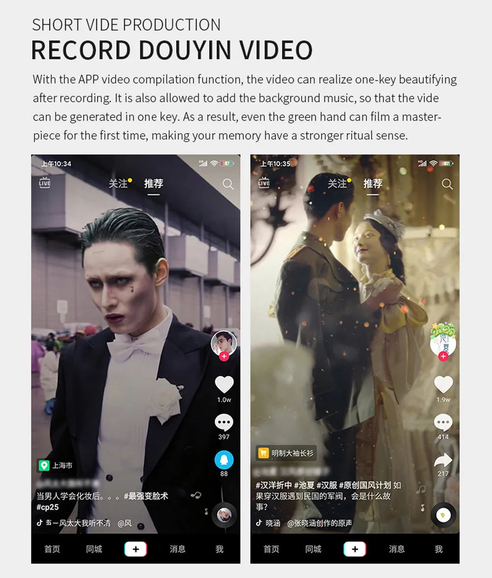 Visuo XS818 GPS Drone - 1800mAh 5G Wifi FPV 4K HD Dual Camera Optical-Flow RC Quadcopter Drones Professional Camera Drone 25 Visuo XS818 GPS Drone, APP video compilation function allows you to create a short video . it also allows you