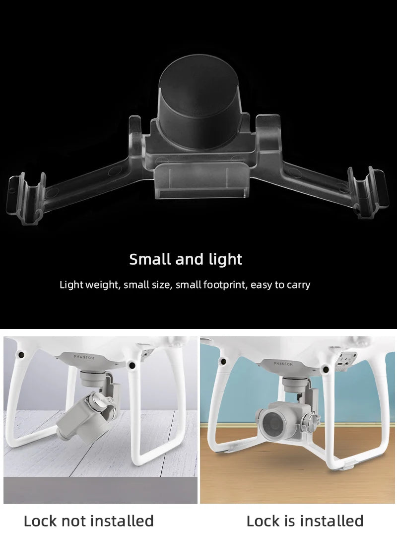 For DJI Phantom 4 PRO Gimbal Camera Lens Protection Cover Gimbal Lock Holder for DJI Phantom 4 Pro Drone Accessories 12 Eaeta Lock not installed Lock is not installed.