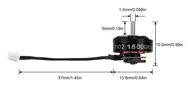 BETAFPV 1102 Motor - 18000KV with 37mm 50mm Cable Brushless Motors with M1.4*4 Screws 9 BETAFPV 1102 Motor, lead wire soldered to the PCB allows you to repair it easier once disconnection.