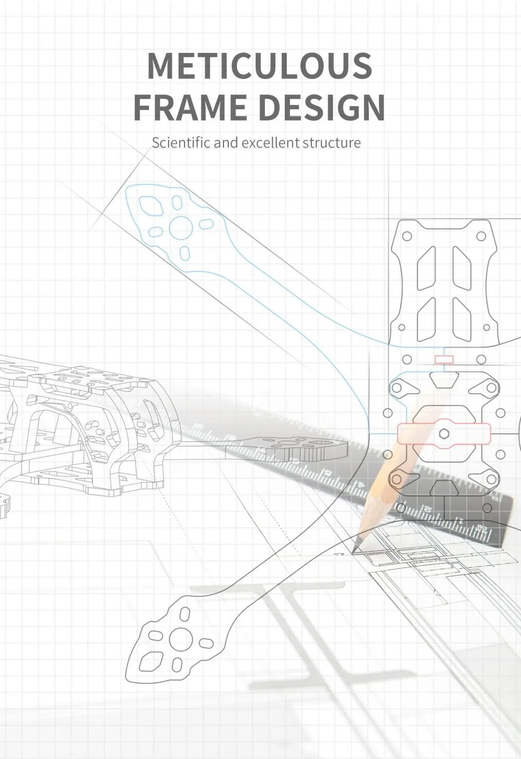 GEPRC MARK5 HD Vista Freestyle FPV, METICULOUS FRAME DESIGN Scientific and excellent structure .