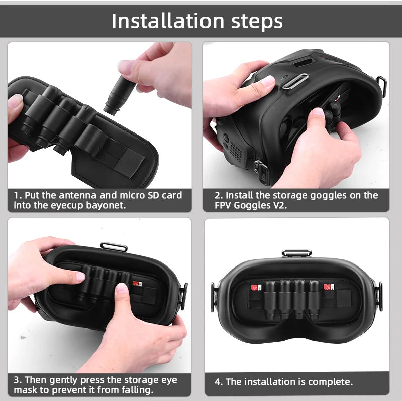install the storage goggles into the eyecup bayonet FPV Goggles