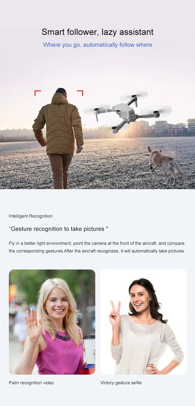 F3 drone - GPS 5G WiFi live video FPV 25 minutes 500m drones 4K HD wide-angle drone 19 F3 drone, smart follower, lazy assistant, automatically follow where you go .