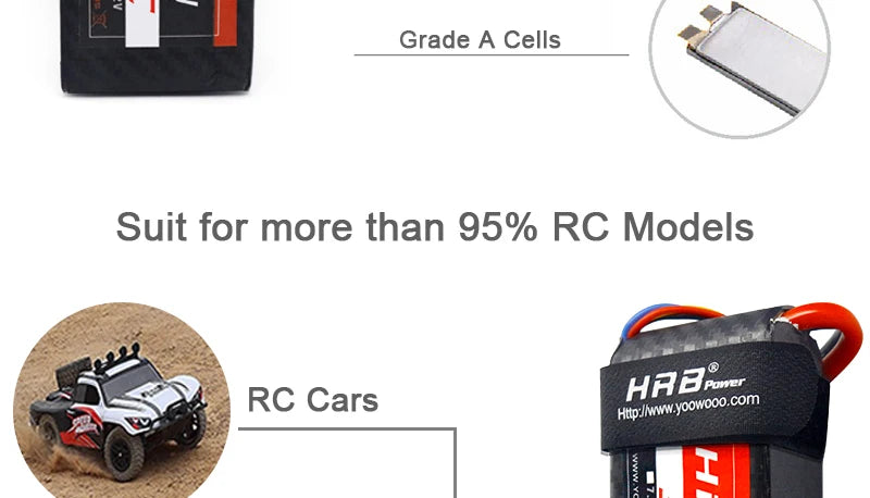 HRB 3800mah Graphene 7.4V 11.1V Lipo Battery 2S 3S 4S 100C 14.8V XT90 XT60 Deans T EC5 RC Airplanes Car Parts 5S 18.5V 6S 22.2V 10 Graphene 7.4V 11.1