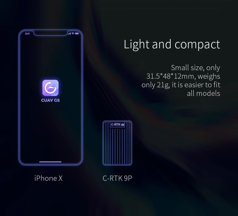 CUAV C-RTK 9P RTK GNSS GPS, light and compact Small size; only 31.5*48*12mm, weighs only 21