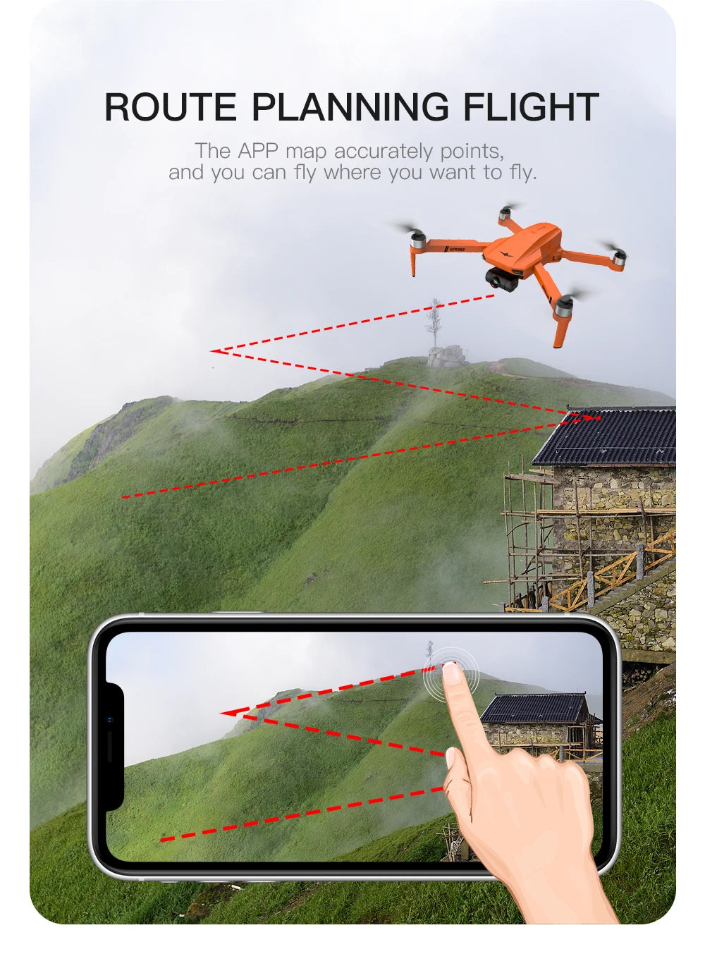 2023 New GPS Drone 4k Profesional 8K HD Camera 2-Axis Gimbal Anti-Shake Aerial Photography Brushless Foldable Quadcopter 1.2KM 1200M Professional Camera Drone 39 2023 New GPS Drone, ROUTE PLANNING FLIGHT The APP map accurately points;
