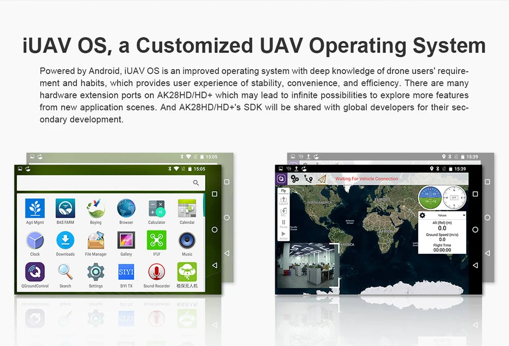 CUAV AK28, iUAV OS is an improved operating system with deep knowledge of drone users' require-