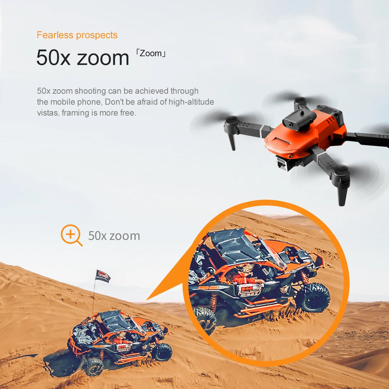 E100 Drone - 4K Dual HD Camera, E100 Drone, don't be afraid of high-altitude vistas