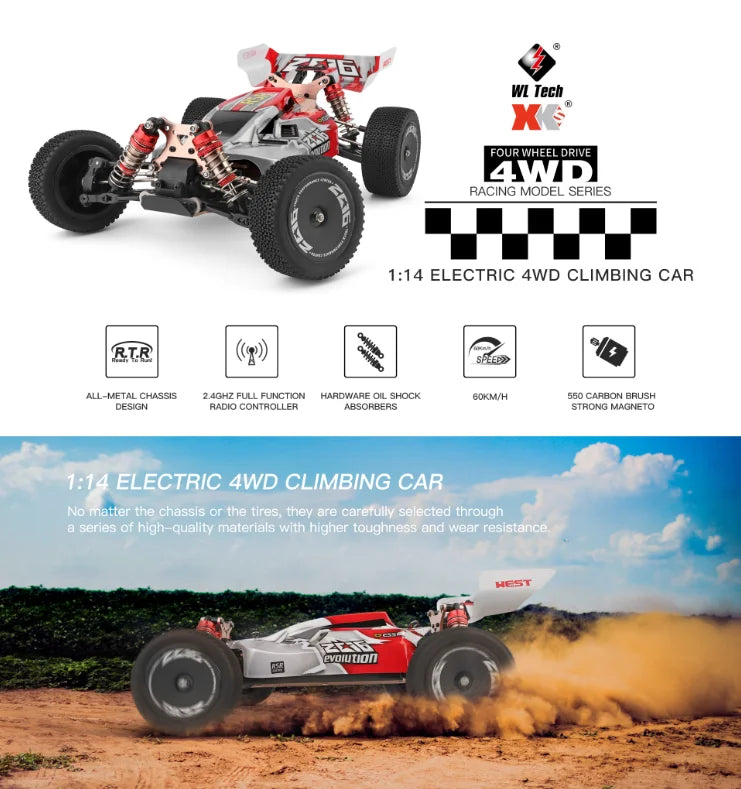 WLtoys 144001 A959B Racing RC Car, WL Tech FOUR WHEEL DRIVE 4WD RACING MODEL 