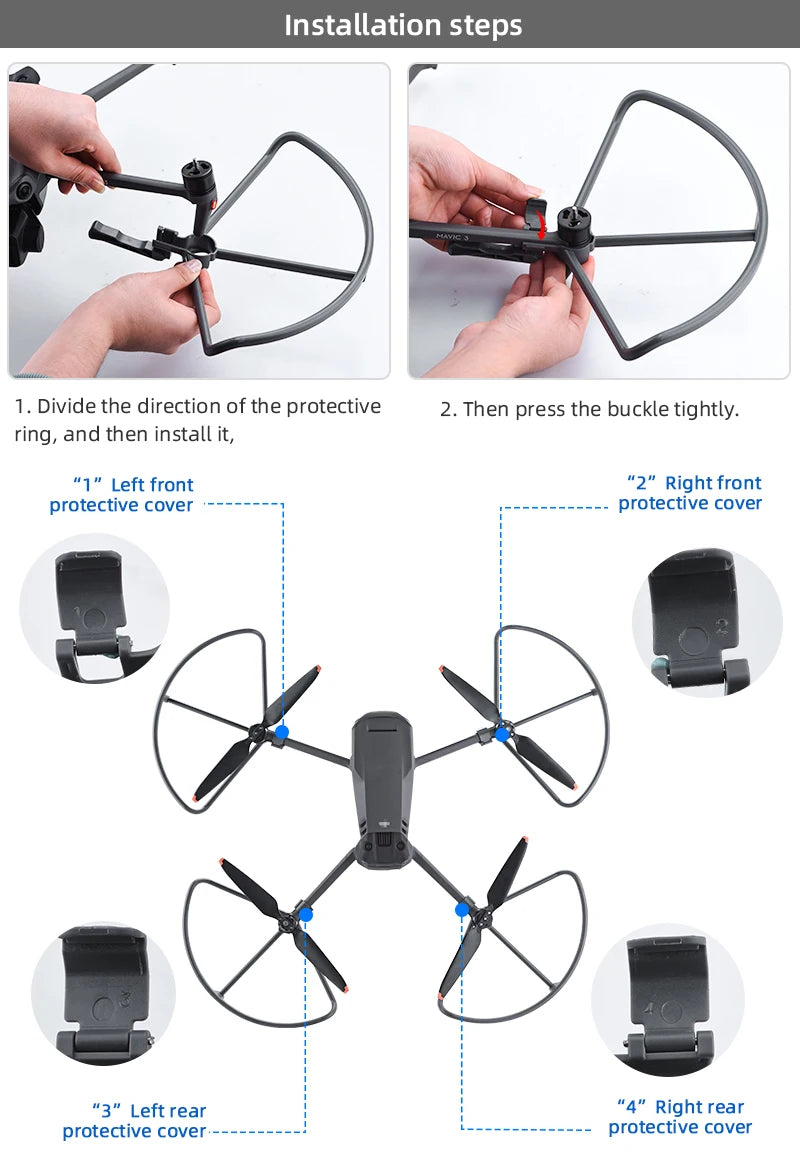 Propeller Protector for DJI Mavic 3 Classic, left front "2" right rear protective cover- protective cover "3" left rear .