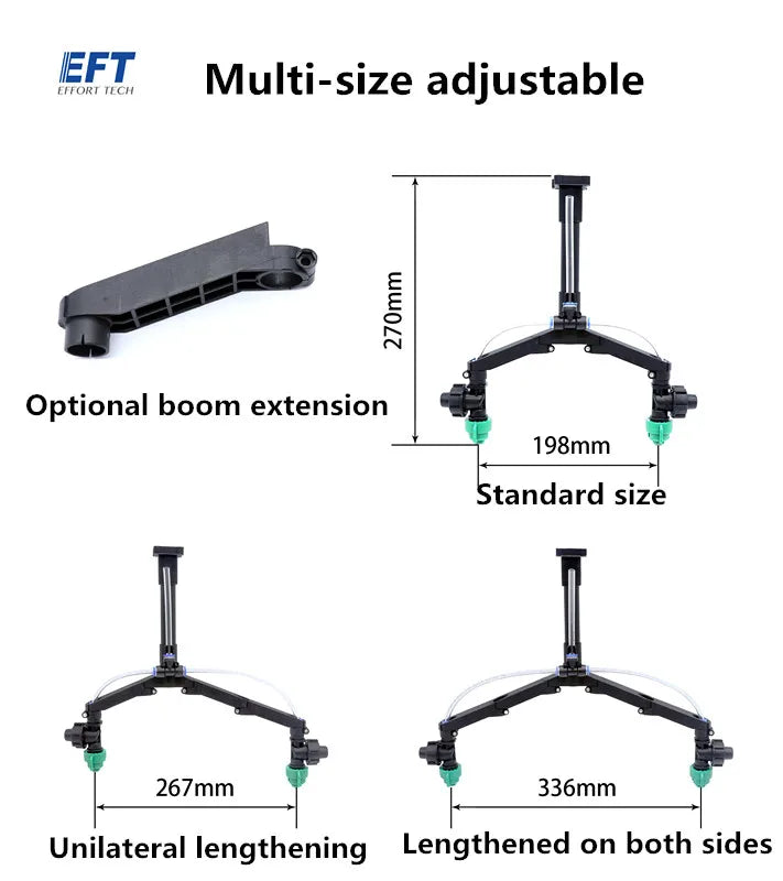 EFT Y Nozzle, IeFT LHTORI ILCH Multi-size adjustable I Optional boom extension 