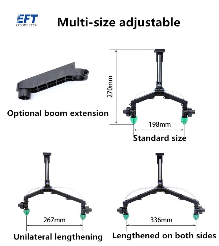 EFT Y Nozzle - extension rod Y type double nozzle agricultural spray drone spray system Y type double nozzle / X6 / X8 / X9 nozzle 11 EFT Y Nozzle, IeFT LHTORI ILCH Multi-size adjustable I Optional boom extension