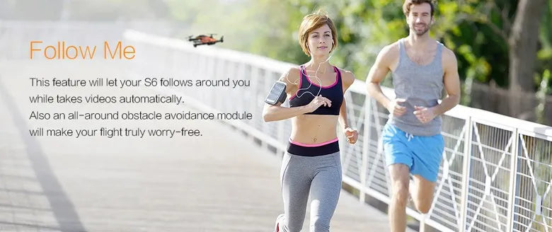 S6 Drone - GPS WI-FI APP Control 4K HD UHD Camera Foldable Arm Pocket Selfie Drone WiFi FPV RC Quadcopter Professional Camera Drone 17 S6 Drone, fealure will Iel your S6 follows around you while lakes videos