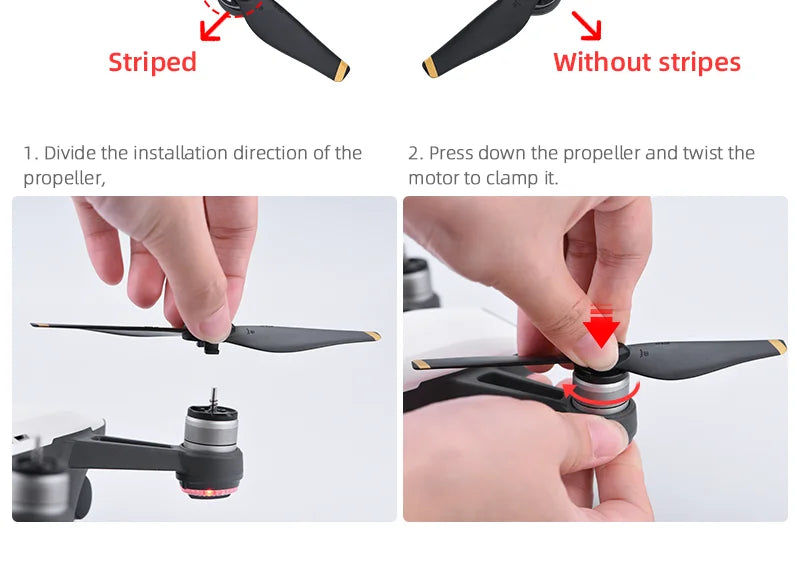 Low Noise 4732S Propeller for DJI Spark Drone Quick Release Blade Props Wing Fan Spare Parts for DJI Spark Drone Accessories 12 Striped Without stripes 1 .