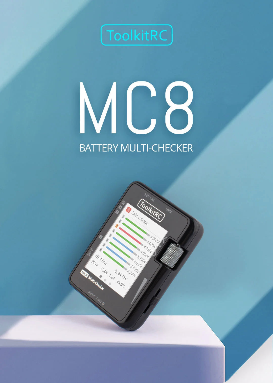 MC8详情页en_01.jpg ToolkitRC MC8 BATTERY MULTI-CHECKER 4 Po