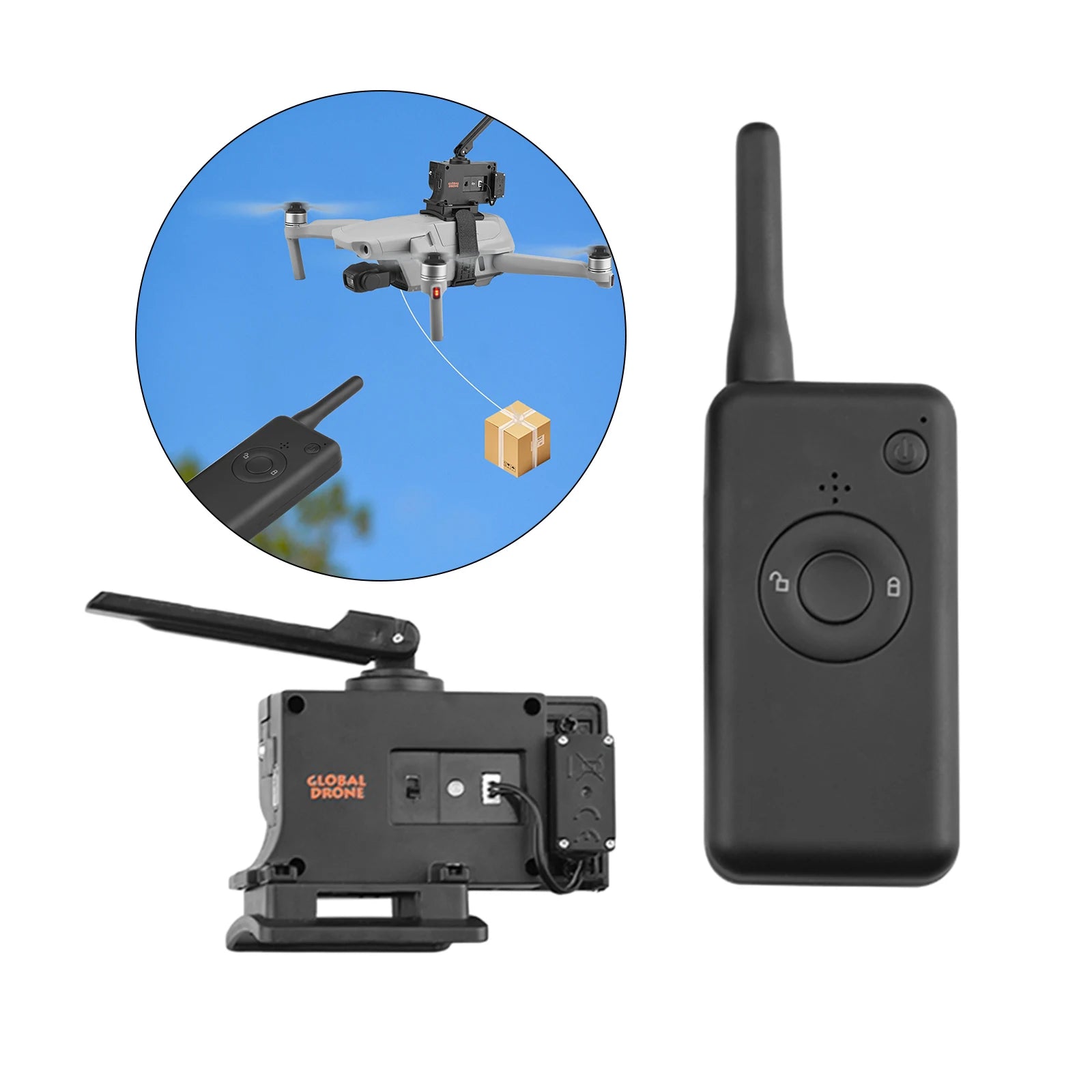 Air Drop Drone Thrower Release Device for DJI Mavic Mini 2 Phantom 3 4 Drone Drop Device Drone Thrower Release Device, the drone realizes long-distance transmission of items, Used for airdrop materials,
