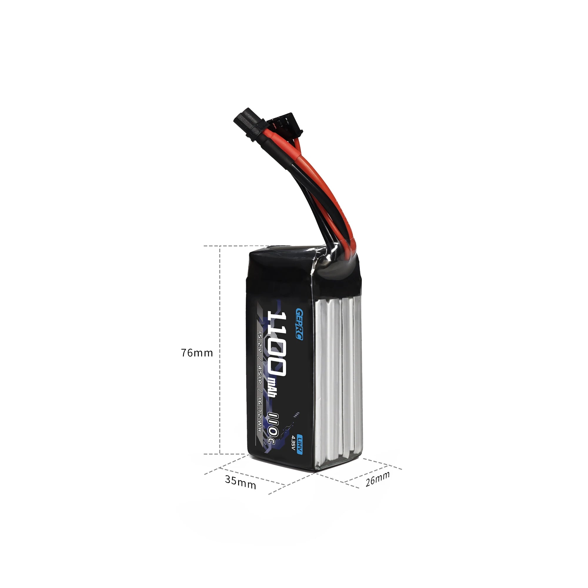 GEPRC 4S 1100mAh 110C LiPo Battery, it is forbidden to reverse the positive and negative poles of the battery (to avoid short circuit