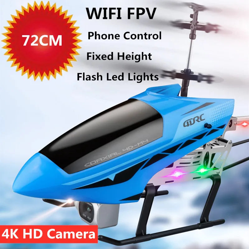 4DRC M4 RC Helicopter, WIFI FPV 72CM Phone Control Fixed Height Flash Led Lights 4K HD
