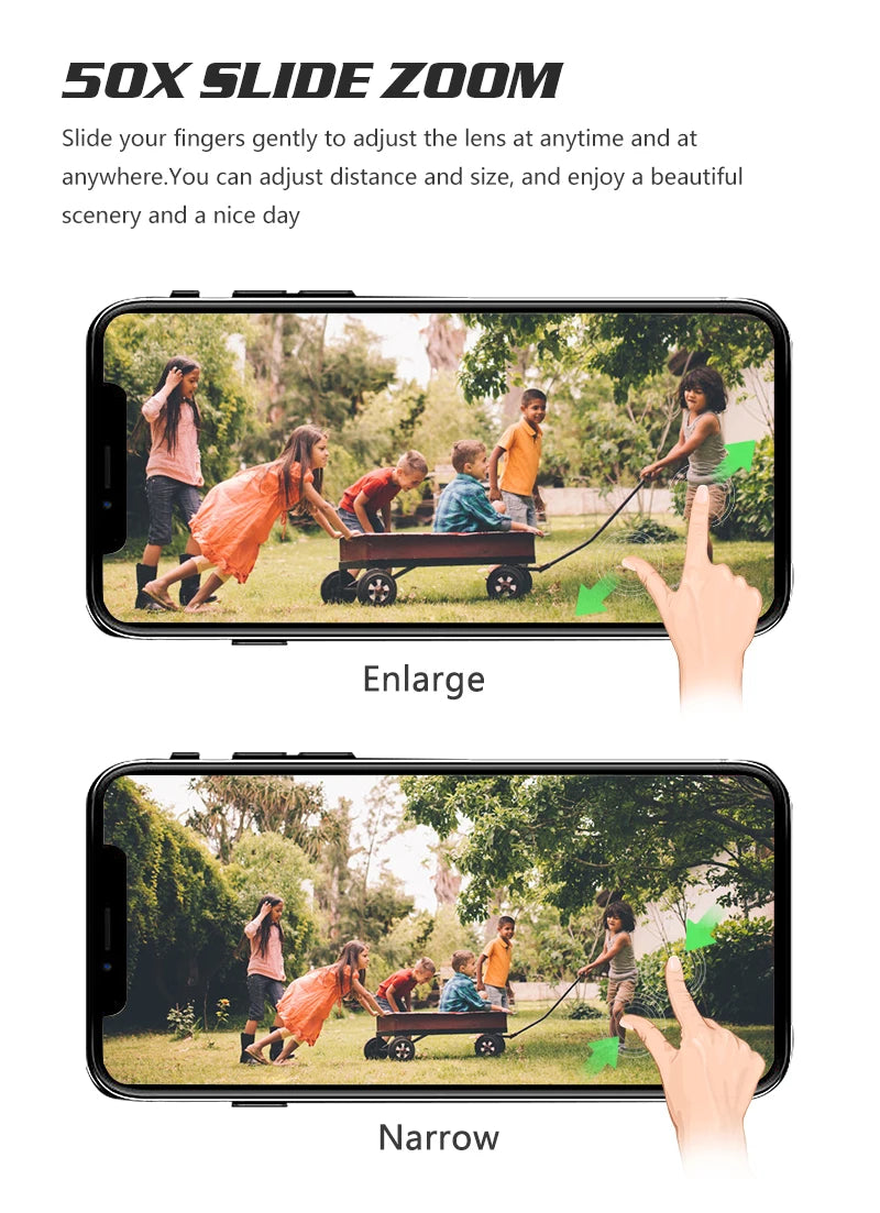 GD91 Max Drone, soX SLIDE ZOOM Slide your fingers gently to adjust the lens at anytime and