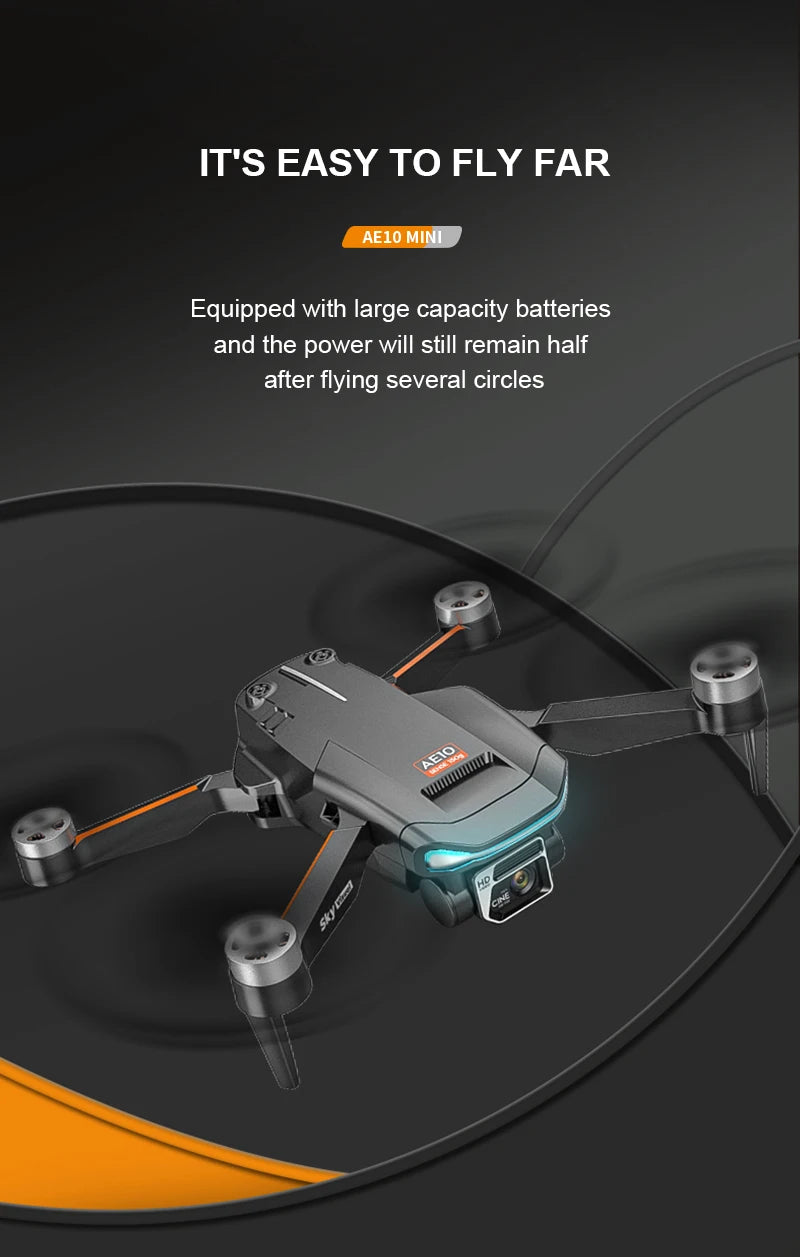AE10 Drone, ae1o mini equipped with large capacity batteries and the power