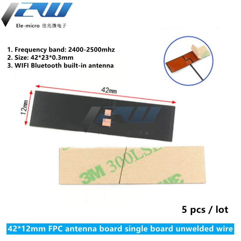 5 PCS/LOT WiFi 2.4G High Gain 5dbi , Built-in Flexible FPC Soft Antenna ZigBee Bluetooth Module IPEX1/IPEX4-K Patch Antenna 5dBi 23 WIFI Bluetooth built-in antenna in clrto- H? HVER