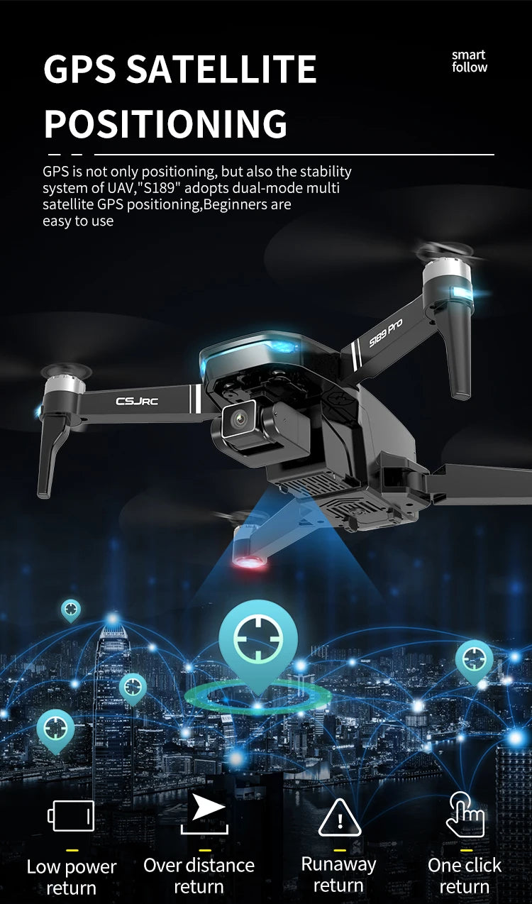 S189 Drone, smart GPS SATELLITE follow POSITIONING GPS is not only positioning; but