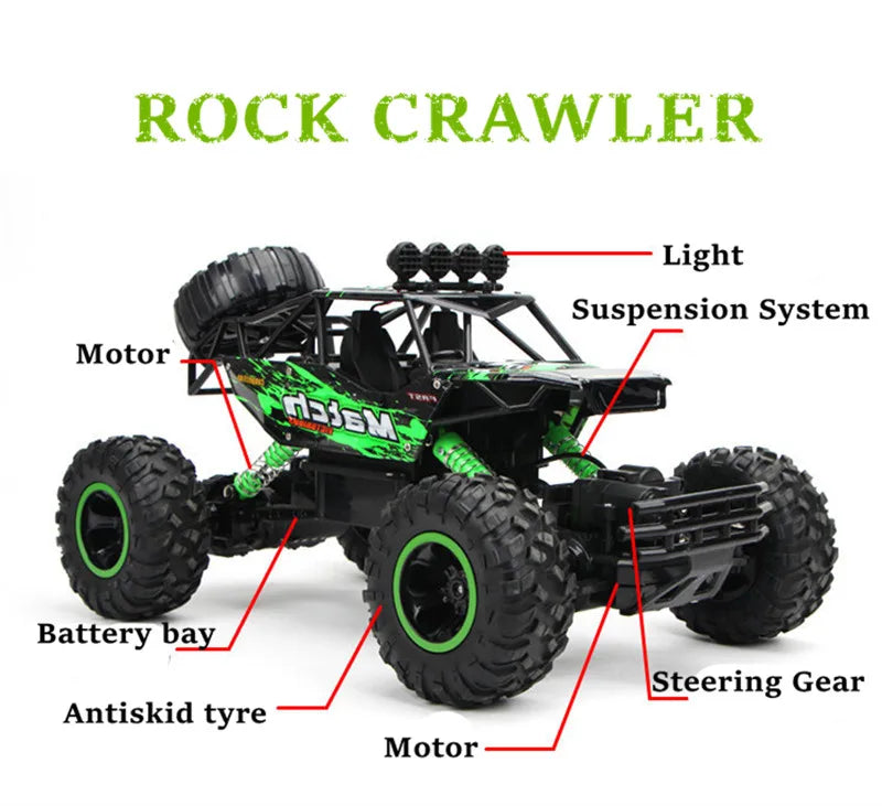 ZWN 1:12 / 1:16 4WD RC Car, ROCK CRAWLER Light Suspension System Motor Battery bay Steering Gear